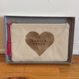 NIB Heart Canvas Pouch